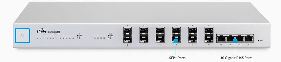 US-16-XG Unifi Yön. 10 Gbit Core Switch 12x10Gbit SFP+ 4x10Gbit Eth