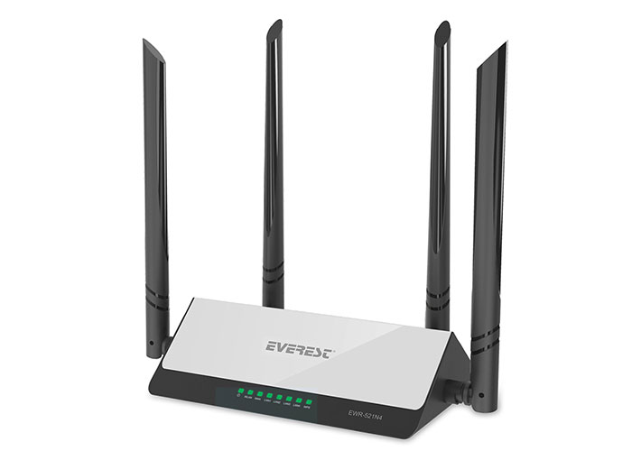 EVEREST-EWR-521N4 Everest EWR-521-N4 Kablosuz-N WPS + WISP+WDS 300 Mbps Repeater+Access Point+Bridge Kablosuz Router