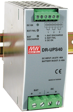 MW-DR-UPS40 MEANWELL DR-UPS40, 24-29VDC RAY TİPİ UPS MODÜL - ŞARJ-2A-