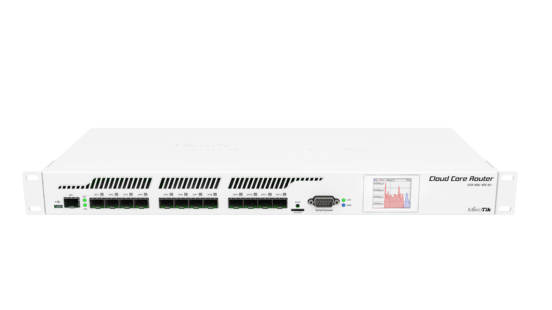 CCR1016-12S-1S-Plus Cloud Core Router 1016-12S-1S+ 12SFP ,1 SFP+ 10Gbit LCD,L6 Firewall / Router