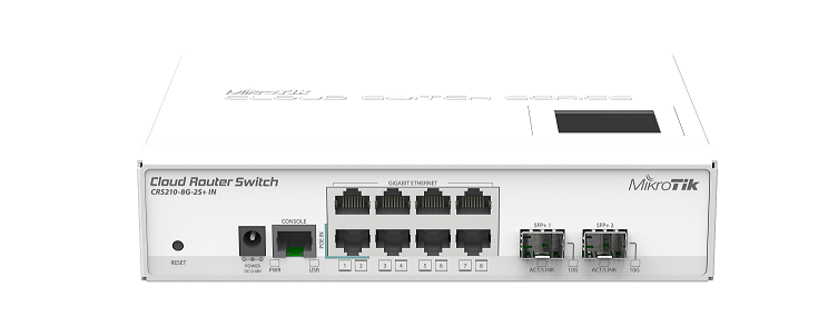 CRS210-8G-2S-IN-PLUS Cloud Router Switch 210-8G-2S+IN 8x Gbit Lan ,2xSFP+ 10Gbit ,Switch,LCD,L5