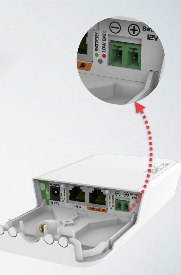 mUPS Mikrotik Mini UPS WATERPROFF CASE 12V TO 28V 