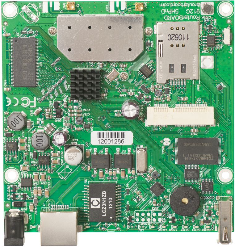 RB912UAG-5HPnD Mikrotik RB912UAG, 1xGbit LAN, USB, miniPCIe, 5Ghz 802.11a/n 2x2 Wifi, 2xMMCX conn, L4