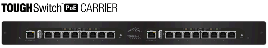 TS-16-Carrier Ubiquiti ToughSwitch 16 Port Gigabit 24-48V Yönetilebilir L2 Switch Rack Mount