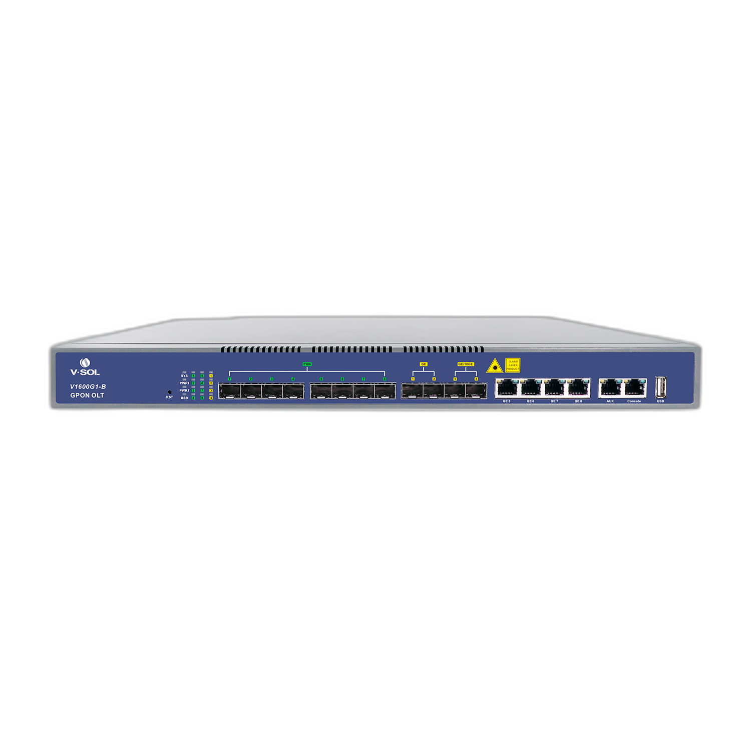 GPON-OLT-V1600G1-B VSOL - 8 PON - OLT , FTTX , 4 x RJ45 , 2 x SFP+,2 SFP(1G), 8x C+++