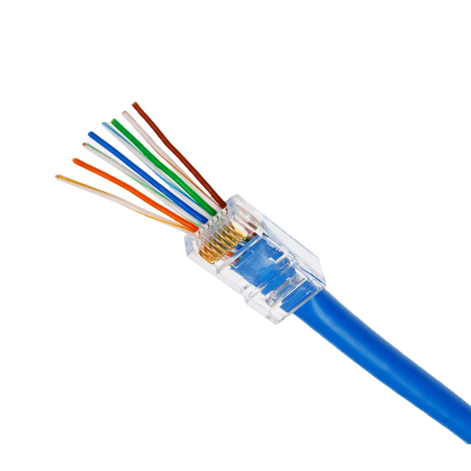 WINET-CAT6-RJ45 RJ45 CAT6 YENİ NESİL JACK KONNEKTÖR KOLAY KULLANIM PLASTİK 100LÜ PAKET 