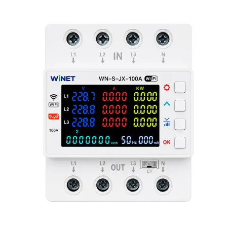 WINET WN-S-U100A WiFi Akıllı 3 Faz Enerji Analizörü ve Koruma Rölesi