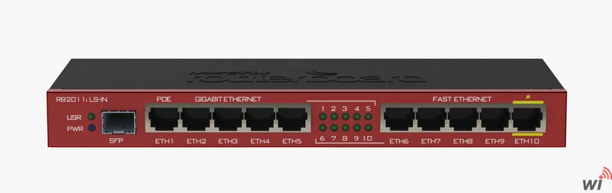 Mikrotik 2011iLS, 1x SFP port,  5xLAN, 5XGbit LAN, RouterOS  L4