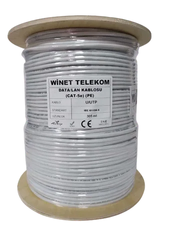 Winet  Dış Ortam PoliEtilen Beyaz CAT5 Kablo - 305Mt
