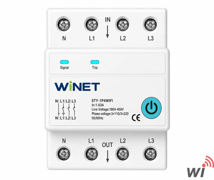 WINET WN-STY-NL4PWIFI WiFi Akıllı 3 Faz Rölesi