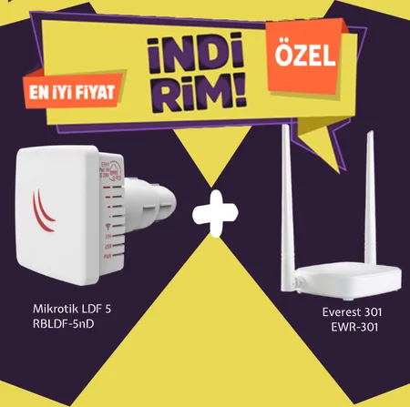 Mikrotik RBLDF-5nD-Everest EWR-301 Kablosuz Router Bundle Kampanya