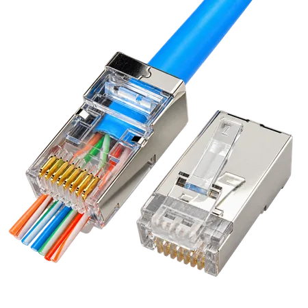 RJ-45 CAT-6 Metal Ez Konnektör Çift Taraflı Delikli