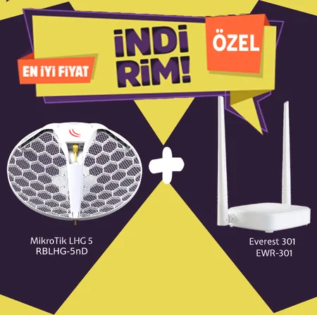 Mikrotik LHG5G- RBLHG-5nD-Everest EWR-301 Kablosuz Router Bundle Kamyanya
