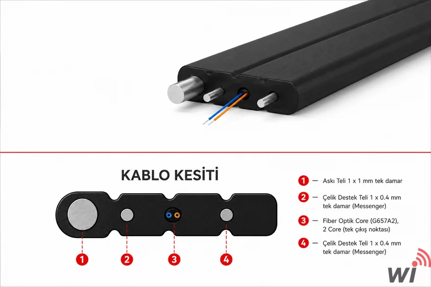 FTTH Fiber Optik Drop Cable 4 Core LZSH - Outdoor